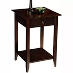 Table d'appoint rectangulaire en bois, couleur marron, 66 cm de haut, 1 pièce