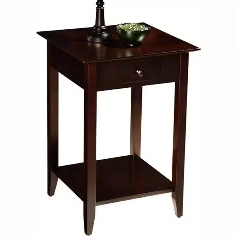 Table d'appoint rectangulaire en bois, couleur marron, 66 cm de haut, 1 pièce