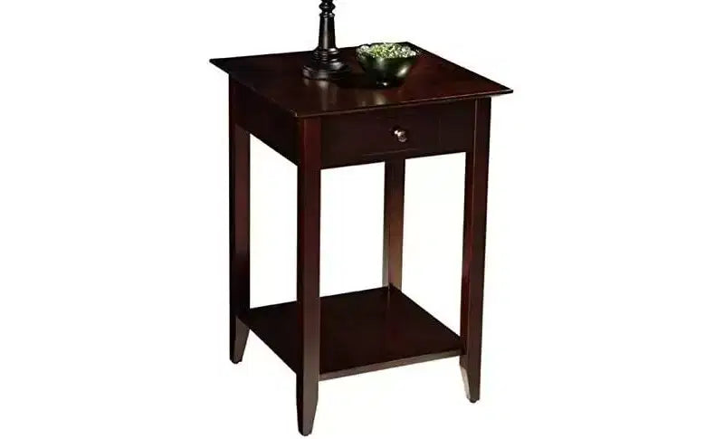 Table d'appoint rectangulaire en bois, couleur marron, 66 cm de haut, 1 pièce
