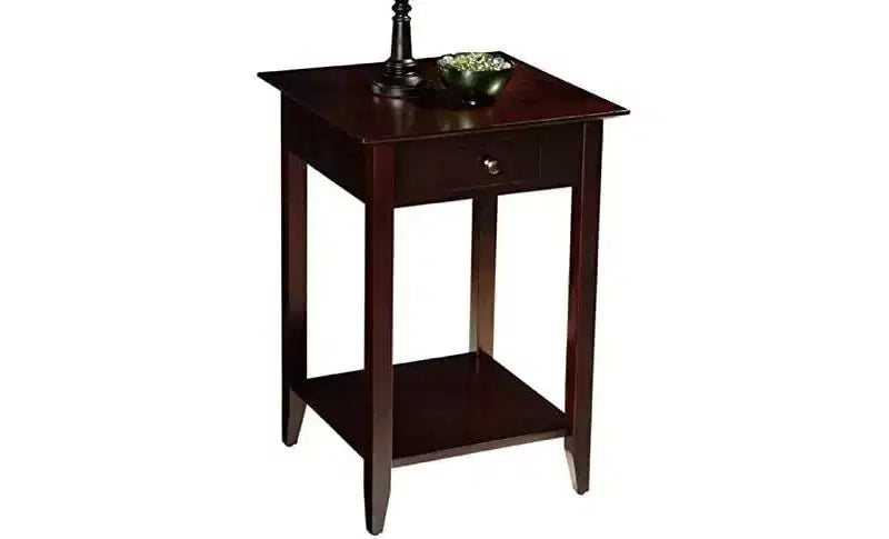 Table d'appoint rectangulaire en bois, couleur marron, 66 cm de haut, 1 pièce