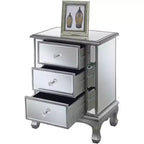 Table d'appoint rectangulaire de 62,87 cm H en verre couleur argent, 1 pièce