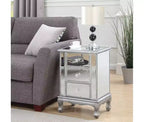 Table d'appoint rectangulaire de 62,87 cm H en verre couleur argent, 1 pièce
