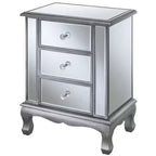 Table d'appoint rectangulaire de 62,87 cm H en verre couleur argent, 1 pièce