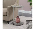 22 in.H Gray Color Round Metal Table Top End Table 1 -piece