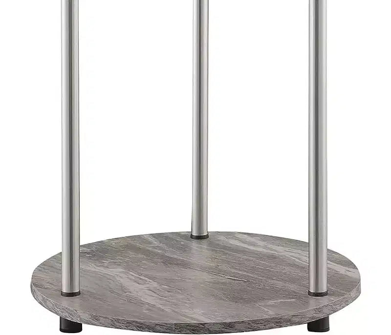 22 in.H Gray Color Round Metal Table Top End Table 1 -piece