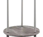 22 in.H Gray Color Round Metal Table Top End Table 1 -piece