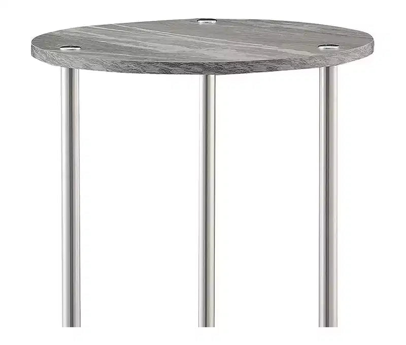22 in.H Gray Color Round Metal Table Top End Table 1 -piece