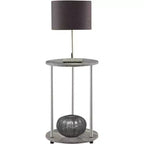 22 in.H Gray Color Round Metal Table Top End Table 1 -piece