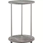 22 in.H Gray Color Round Metal Table Top End Table 1 -piece