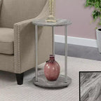 22 in.H Gray Color Round Metal Table Top End Table 1 -piece