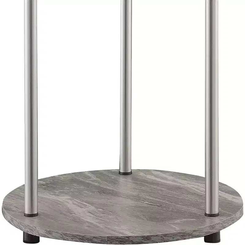 22 in.H Gray Color Round Metal Table Top End Table 1 -piece