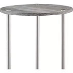22 in.H Gray Color Round Metal Table Top End Table 1 -piece