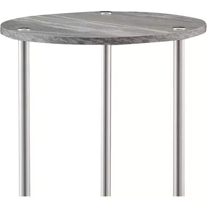 22 in.H Gray Color Round Metal Table Top End Table 1 -piece