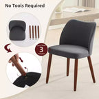 Lot de 2 chaises de salle à manger, chaises de salle à manger rembourrées avec pieds en bois, dossier aile, chaises de cuisine avec coussins épais