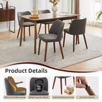 Lot de 2 chaises de salle à manger, chaises de salle à manger rembourrées avec pieds en bois, dossier aile, chaises de cuisine avec coussins épais