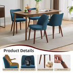 Lot de 2 chaises de salle à manger, chaises de salle à manger rembourrées avec pieds en bois, dossier aile, chaises de cuisine avec coussins épais