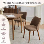 Lot de 2 chaises de salle à manger, chaises de salle à manger rembourrées avec pieds en bois, dossier aile, chaises de cuisine avec coussins épais