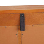 Vitrine d'angle éclairée avec portes et étagères en verre trempé - Élégante vitrine en merisier avec ampoule pour la décoration du salon et de la chambre