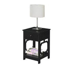 Table d'appoint Belmont à 1 tiroir avec design octogonal, deux étagères et tiroir coulissant, table d'appoint élégante pour le rangement dans la chambre
