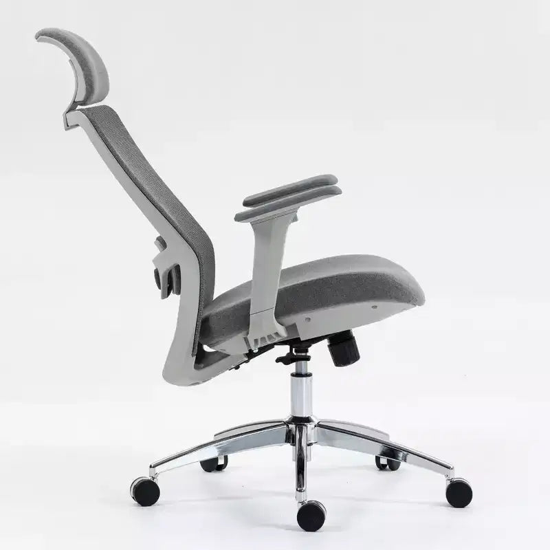 Chaise d'ordinateur à dossier haut, Chaise de bureau avec appuie-tête et roulettes, Chaise de bureau en maille pour bureau, étude, salle de lecture