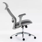 Chaise d'ordinateur à dossier haut, Chaise de bureau avec appuie-tête et roulettes, Chaise de bureau en maille pour bureau, étude, salle de lecture