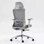 Chaise d'ordinateur à dossier haut, Chaise de bureau avec appuie-tête et roulettes, Chaise de bureau en maille pour bureau, étude, salle de lecture