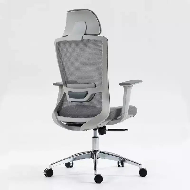 Chaise d'ordinateur à dossier haut, Chaise de bureau avec appuie-tête et roulettes, Chaise de bureau en maille pour bureau, étude, salle de lecture