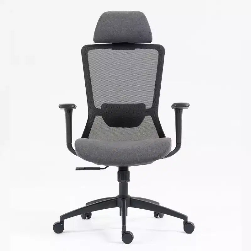 Chaise d'ordinateur à dossier haut, Chaise de bureau avec appuie-tête et roulettes, Chaise de bureau en maille pour bureau, étude, salle de lecture