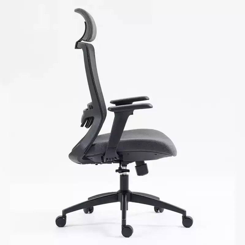 Chaise d'ordinateur à dossier haut, Chaise de bureau avec appuie-tête et roulettes, Chaise de bureau en maille pour bureau, étude, salle de lecture