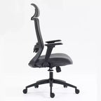 Chaise d'ordinateur à dossier haut, Chaise de bureau avec appuie-tête et roulettes, Chaise de bureau en maille pour bureau, étude, salle de lecture