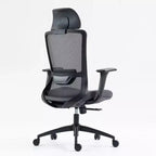 Chaise d'ordinateur à dossier haut, Chaise de bureau avec appuie-tête et roulettes, Chaise de bureau en maille pour bureau, étude, salle de lecture