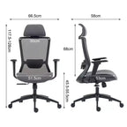 Chaise d'ordinateur à dossier haut, Chaise de bureau avec appuie-tête et roulettes, Chaise de bureau en maille pour bureau, étude, salle de lecture