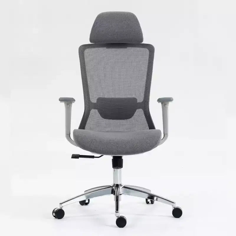 Chaise d'ordinateur à dossier haut, Chaise de bureau avec appuie-tête et roulettes, Chaise de bureau en maille pour bureau, étude, salle de lecture