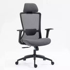 Chaise d'ordinateur à dossier haut, Chaise de bureau avec appuie-tête et roulettes, Chaise de bureau en maille pour bureau, étude, salle de lecture