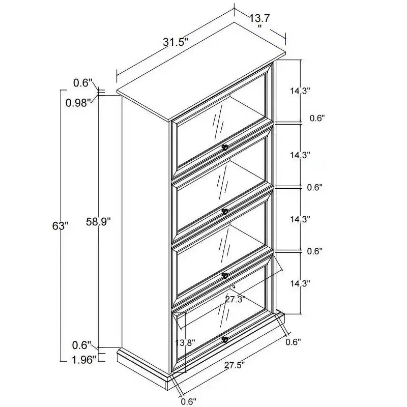 Étagère, Étagères de Rangement à 4 Niveaux, Bibliothèque Haute pour Livres et CDs, Organisateur de Rangement pour Salon, Couloir, Bureau