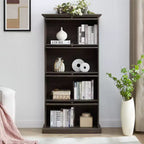 Étagère, Étagères de Rangement à 4 Niveaux, Bibliothèque Haute pour Livres et CDs, Organisateur de Rangement pour Salon, Couloir, Bureau