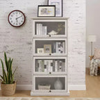 Étagère, Étagères de Rangement à 4 Niveaux, Bibliothèque Haute pour Livres et CDs, Organisateur de Rangement pour Salon, Couloir, Bureau