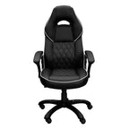 Chaise de jeu à dossier haut avec siège et dossier rembourrés, chaise de bureau de direction avec base et roulettes en métal, chaise de bureau pour l'étude, la salle de lecture, noire