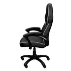 Chaise de jeu à dossier haut avec siège et dossier rembourrés, chaise de bureau de direction avec base et roulettes en métal, chaise de bureau pour l'étude, la salle de lecture, noire