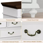47 Wide Farmhouse 9-Drawer Dresser, Rustic Wood Chest of Drawers for Bedroom & Living Room