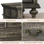 47 Wide Farmhouse 9-Drawer Dresser, Rustic Wood Chest of Drawers for Bedroom & Living Room