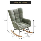 Fauteuil à bascule Teddy, Fauteuil planeur avec dossier haut, Fauteuil d'appoint moderne et confortable pour chambre à coucher, salon