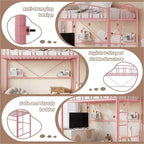 Twin Size Loft Bed with Stairs & Arched Guardrail - Sturdy Metal Slats, Space Saving, Noise Free, No Box Spring, Ideal for Kid Room & Dorm, Black