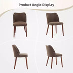 Linen Dining Chairs Set of 2, Upholstered Fabric Side Chairs with Wing Backrest, Thick Cushions & Wood Legs for Dining Room, Living Room