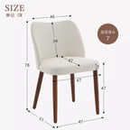 Linen Dining Chairs Set of 2, Upholstered Fabric Side Chairs with Wing Backrest, Thick Cushions & Wood Legs for Dining Room, Living Room
