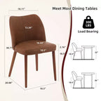 Linen Dining Chairs Set of 2, Upholstered Fabric Side Chairs with Wing Backrest, Thick Cushions & Wood Legs for Dining Room, Living Room