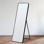 Miroir sur pied moderne 64*17in à coins arrondis, Miroir pleine longueur multifonctionnel avec trou de suspension, Miroir mural pour dressing, salon
