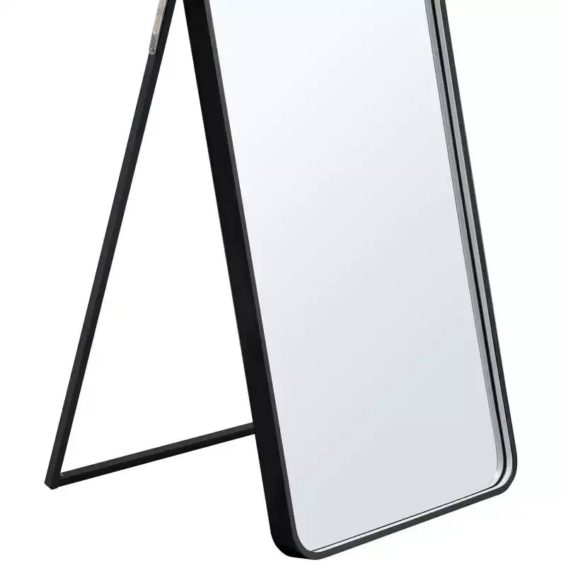 Miroir sur pied moderne 64*17in à coins arrondis, Miroir pleine longueur multifonctionnel avec trou de suspension, Miroir mural pour dressing, salon
