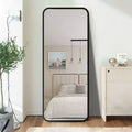 Miroir sur pied moderne 64*17in à coins arrondis, Miroir pleine longueur multifonctionnel avec trou de suspension, Miroir mural pour dressing, salon