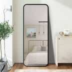 Miroir sur pied moderne 64*17in à coins arrondis, Miroir pleine longueur multifonctionnel avec trou de suspension, Miroir mural pour dressing, salon